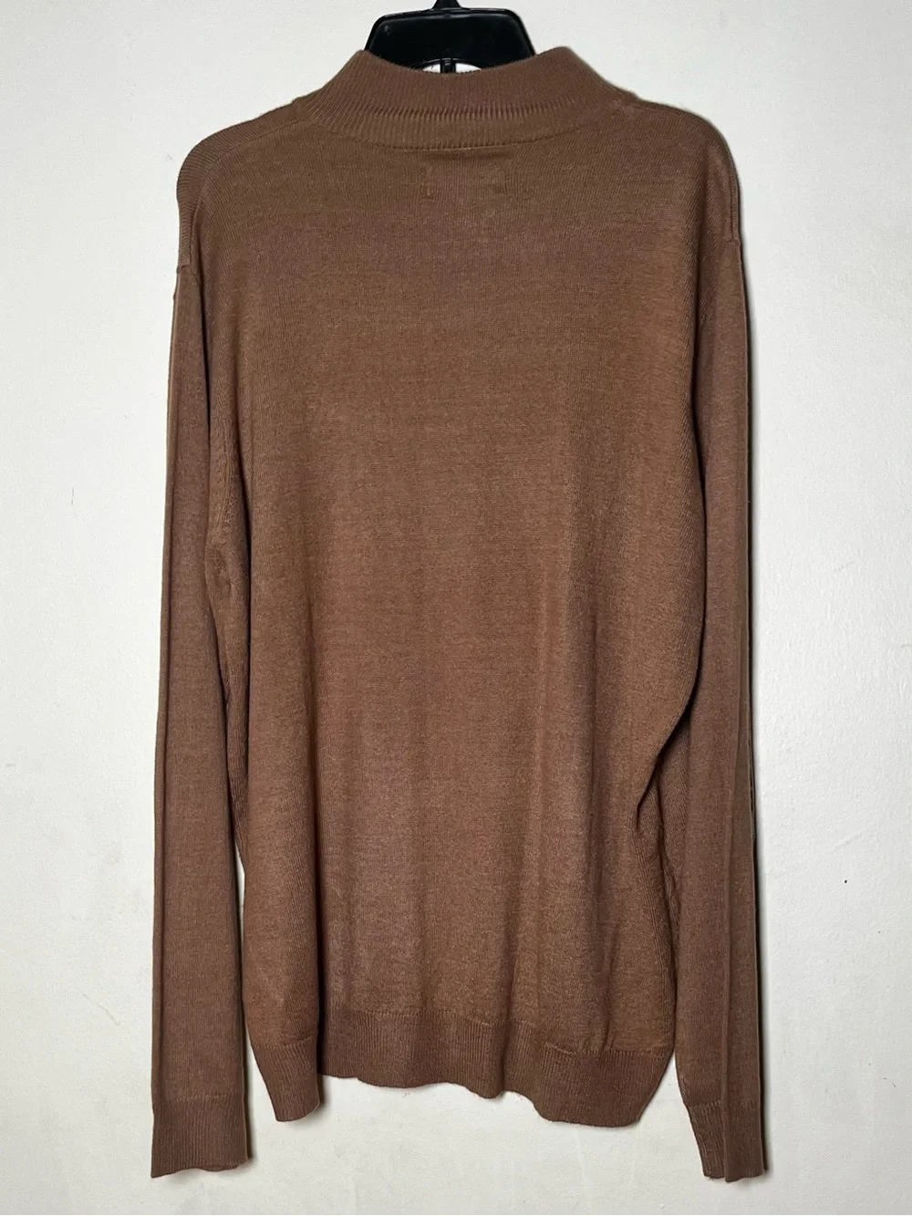 Men's Zip-Neck Sweater in Taupe